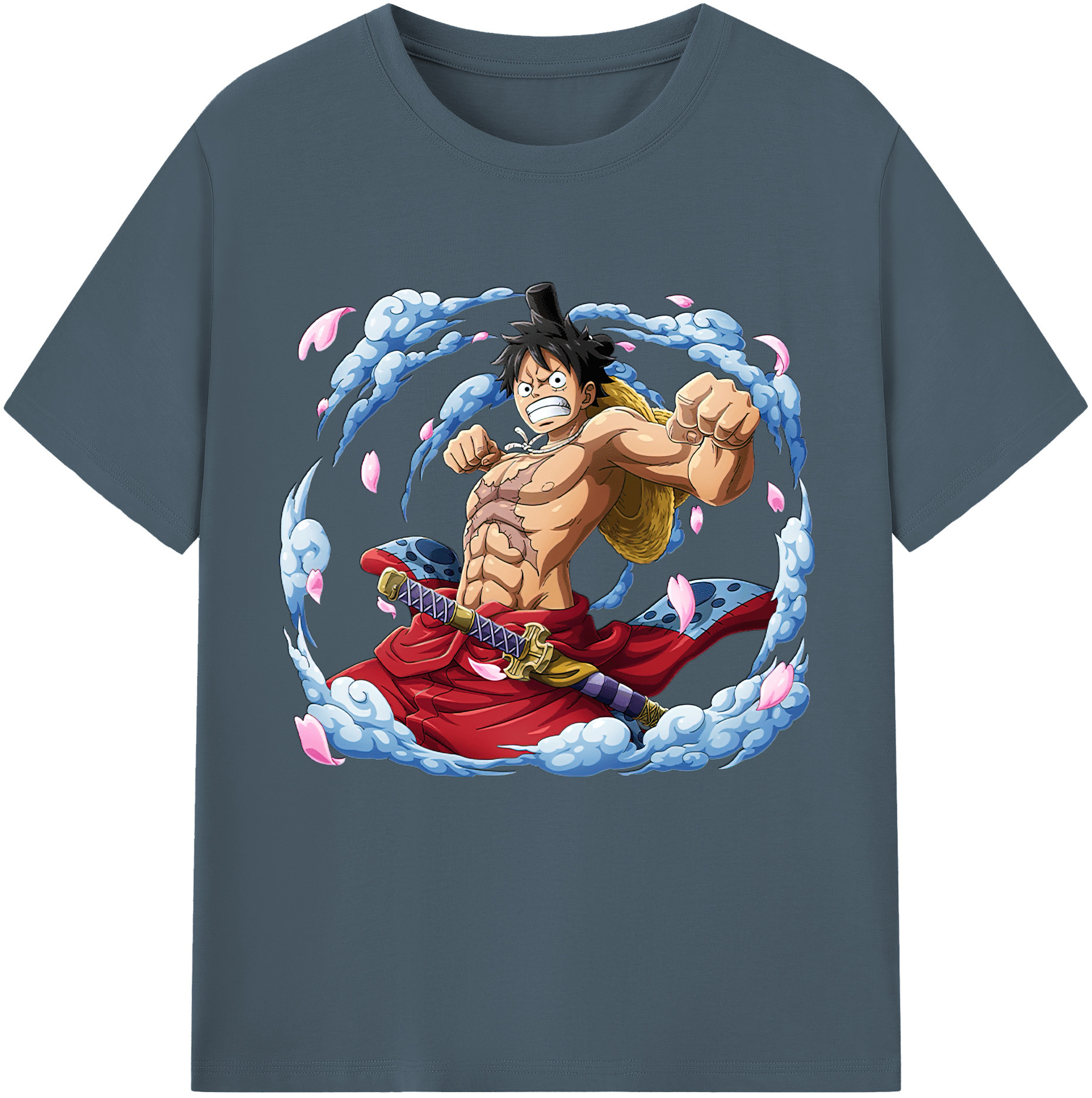ワンピース モンキー・D・ルフィ ONE PIECE Monkey D. Luffy 綿100％半袖Tシャツ（フロントプリント）